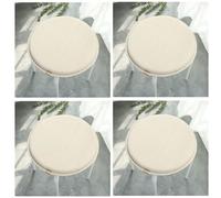 Juego de 6 cojines redondos para asiento de exterior con lazos, almohadillas suaves para sillas de jardín para muebles de patio, cojines blancos de 50 cm, para uso doméstico y exterior