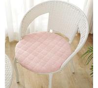 Juego de 6 cojines redondos suaves y lavables de pana antideslizantes para cocina, comedor y jardín, 45 cm, color rosa, cómodos cojines para silla para decoración del hogar