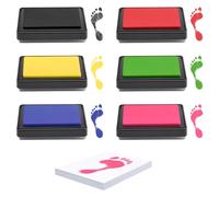 Juego de 6 colores para bebé de huellas de pies o manos, inofensivo para bebés, fácil de lavar (amarillo, rosa, rojo, verde, azul, negro)