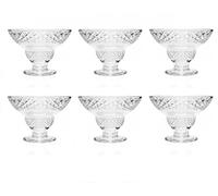 Juego de 6 copas de helado de cristal, 110 ml, 100 % sin plomo, cuencos de postre con pie, trifle parfait y vasos de postre para frutas, aperitivos, vasos de helado, pudín (ORGIN-ICE-2)