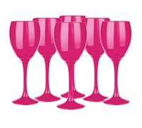 Juego de 6 copas de vino (300 ml), color rosa