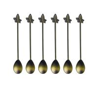Juego de 6 cucharas agitadoras prácticas para café Tisane Postre en Kirsite Arte elegante perfecto para decoración de mesa Cucharas de metal de aleación de zinc