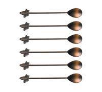 Juego de 6 cucharas agitadoras prácticas para café Tisane Postre en Kirsite Arte elegante perfecto para decoración de mesa Cucharas de metal de aleación de zinc