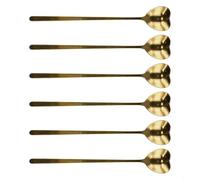 Juego de 6 cucharas de acero inoxidable con diseño en forma de corazón adecuadas para remover café y servir helado con acabado a prueba de óxido (dorado)