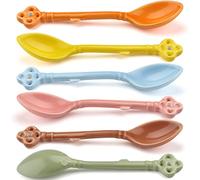 Juego de 6 cucharas de café pequeñas cucharas de café espresso de cerámica para café, postre, té, helado