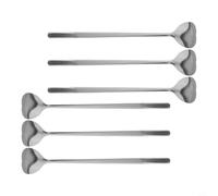Juego de 6 cucharas en forma de corazón hechas de acero inoxidable para café, helado, té y postre con construcción resistente a la corrosión (plata)