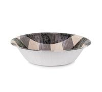 Juego de 6 cuencos de cartón profundos de 17 x 4,5 cm, platos de papel a cuadros, color negro y crema, platos desechables, sin plástico, cuencos para sopa, vajilla para fiestas, cumpleaños, barbacoa