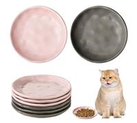 Juego De 6 Cuencos De Cerámica para Gatos: Comedero Gato, Cuenco Plano para Gatos, Alivia La Fatiga De La Barba, Comedero Ceramica para Gato Y Animales Pequeños, Ideal para Los Amantes De