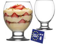 Juego de 6 cuencos de helado de cristal de 280 ml, 100% libres de hielo, cuencos de helado con pie, cuencos de postre, vasos de postre con pie, copas de helado