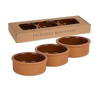 Juego de 6 cuencos para tapas de terracota en caja de regalo de 11,5 cm de diámetro, 250 ml. Contenido: cuencos rústicos clásicos con interior esmaltado. Aptos para horno y microondas