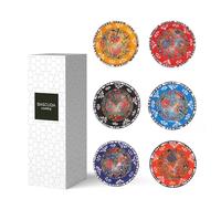 Juego de 6 cuencos pequeños de cerámica para tapas, postres, frutos secos, aceituna, salsa de soja, cuencos de inmersión, ingredientes de sushi, coloridos y decorativos marroquíes, mandala mexicana española - Cuenco para batidos