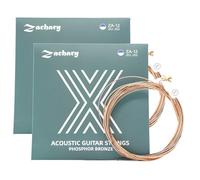 Juego de 6 cuerdas para guitarra acústica, juego de accesorios para guitarra acústica, máxima vida útil con tacto suave y tono brillante duradero, 2 paquetes (ligero, 12-53)