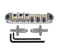 Juego de 6 cuerdas Tune O-Matic Puente de guitarra y llave Allen con tachuelas para LP Les Electric Parts Reemplazos Tune O-matic con tachuelas Llave Allen, rodillo de sillín, negro, dorado y plateado