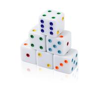 Juego de 6 dados de 25 mm, D6 dados de colores y 6 lados, dados de colores acrílicos para juegos de mesa, dados coloridos para juguetes educativos, clases de matemáticas, fiestas y aulas