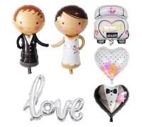 Juego De 6 Decoraciones De Globos Para Bodas, Elegantes Globos Para Decoración De Bodas, Globos De Boda De Papel De Aluminio, Decoraciones Para Fiestas De Bodas, Fiestas De Compromiso