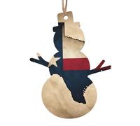 Juego de 6 decoraciones navideñas de mapa de la bandera del estado de Texas con estampado de una estrella, árbol de campana, muñeco de nieve, adorno de madera para colgar en Navidad