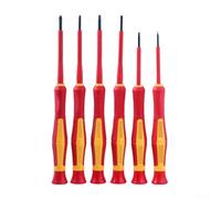 Juego de 6 destornilladores aislados 1000V - PH00/PH0 herramientas manuales eléctricas cruzadas y ranuradas para electricistas, cumple con IEC60900, VD