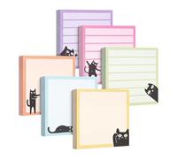 Juego de 6 diarios de notas de gato de moda, no drenan papel para refrigerador, mensajes, tareas escolares, trabajo, materiales de escritura respetuosos con el medio ambiente, juego de materiales de