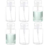 Juego de 6 dispensadores de plástico transparente rellenables para mascotas, botellas de 6.8 onzas con tapas de bloqueo para almacenamiento de líquidos, ideal para desmaquillante y loción