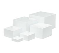 Juego de 6 elevadores de bufé: elevadores de Comida de acrílico Blanco para Mesa de bufé, Soportes de Comida Reutilizables, Juego de exhibición para Mesa de postres, Catering, postres, Joyas, Col
