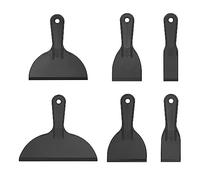 Juego de 6 espátulas de plástico con mango ergonómico para revestimientos de paredes, fijación de agujeros y acabado de superficies raspador de plástico