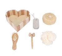 Juego de 6 esponjas de baño, kit exfoliante de esponja de ducha, limpieza de baño, piedra pómez, peine, masajeador facial, limpieza profunda, suministros de baño, piedra pómez, esponja de baño