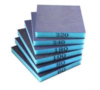 Juego de 6 esponjas de lijado, 118 x 98 x 12 mm, grano surtido de 60 - 320, bloques abrasivos de espuma flexible húmeda/seca para madera, metal, plástico y yeso pulido