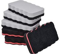 Juego de 6 esponjas magnéticas para pizarra blanca, lavables a mano, borrador de microfibra para rotafolio, tablón de notas, pizarra magnética, pizarra de escritura (3 negros + 3 gris)