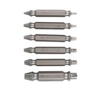 Juego de 6 extractores de tornillos de doble cabeza Hss Broken Bolt Remover Kit de herramientas para tornillos dañados de 2 mm a 12 mm con estuche protector de almacenamiento