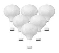 Juego de 6 farolillos de papel para decoración de globos de aire caliente, color blanco, para bodas, celebraciones, cumpleaños, fiestas, fiestas de escolarización, fiestas temáticas, baby shower-Party