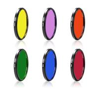 Juego de 6 filtros de lente a todo color rojo + naranja + amarillo + verde + azul + morado - Juego de filtros de lente de cámara profesional multicapa coloridos, claridad HD, imágenes nítidas para