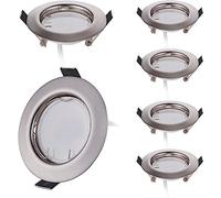 Juego de 6 focos LED empotrables ultraplanos de con módulo LED 230 V I 3 W 320 lm I blanco cálido 3000 K I ángulo de haz de 120° I regulable I 55 mm agujero de montaje I lámpara empotrable redonda