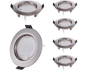 Juego de 6 focos LED empotrables ultraplanos de con módulo LED 230 V I 3 W 320 lm I blanco cálido 3000 K I ángulo de haz de 120° I regulable I 55 mm agujero de montaje I lámpara empotrable redonda