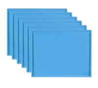 Juego de 6 forros de silicona para bandeja de horno para deshidratador Cosori y alfombrillas antiadherentes con bordes de contención de derrames (azul)
