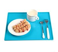 Juego de 6 forros de silicona para bandejas de hornear con bordes elevados, hojas deshidratadoras antiadherentes compatibles con modelos Cosori, aptas para horno y resistentes al calor (azul)