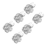 Juego de 6 fundas de botón desmontables con forma de flor de diamantes de imitación, elegante para mujer, decoración de camisa, botón desmontable, One Size, como se describe, como se describe