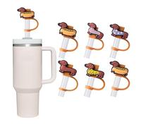 Juego de 6 fundas de silicona reutilizables de 10 mm a prueba de polvo para copa Stanley, de 40 y 880 ml, a prueba de polvo, puntas universales para perros, accesorios para amantes de los perros