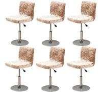 Juego de 6 fundas para taburetes de bar de terciopelo champán, suaves, elásticas, antideslizantes, para sillas giratorias, decoración elegante del hogar, duraderas y fáciles de limpiar
