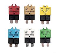 Juego de 6 fusibles de reinicio manual de 5 A a 30 A, cuchillas de cobre de baja resistencia para automóviles, barcos, caravanas, camiones, protección eléctrica