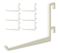 Juego de 6 ganchos para panel perforado Ikea Skadis - Modelo en L inclinado, 90 mm - Soporte de pared, placa para herramientas y accesorios