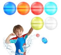 Juego de 6 globos de agua reutilizables, un segundo relleno rápido, bombas de agua, juguetes de piscina, juguetes de playa para verano