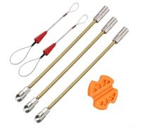 Juego de 6 herramientas de roscado, extractor de cables para electricista con cabezales de resorte amarillos, kit de instalación de cables para trabajos eléctricos (tipo B)