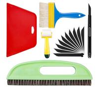 Juego de 6 herramientas para empapelar, incluye cepillo para empapelar, papel pintado, rodillos, herramienta de corte, herramienta de alisado de papel pintado, juego de papel pintado para contacto