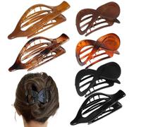 Juego de 6 horquillas planas horizontales no antideslizantes en forma de plátano, un cómodo agarre para el cabello con diseño vintage, perfecto para mujeres, novias, madres y mujeres