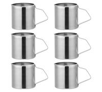 Juego de 6 jarras de leche de acero inoxidable: 90 ml, jarra pequeña para espresso, jarra de espuma de 3 oz, jarra para espumar, jarra de leche tipo plata, para espumador de leche capuchino macchiato