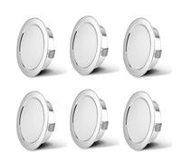 Juego de 6 lámparas LED para muebles de OPPER 230 V, 3.5 W, IP44, G4, 15 mm, planas, 3000 K, luz blanca cálida, foco empotrable, lámpara de campana de cocina (cromado)