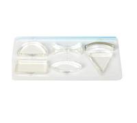 Juego de 6 lentes ópticas para enseñar física, crear espectros, rectángulo cóncavo biconvexo, triangular, semicírculo, herramienta de aprendizaje de física óptica