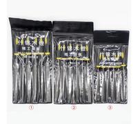 Juego de 6 limas de aguja de acero al carbono con asas ergonómicas para madera, metal, vidrio, piedra, limado y esmerilado, juego de herramientas manuales para carpintería (3 × 140 mm)