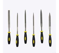 Juego de 6 limas de escofina de acero al carbono para carpintería, metal, piedra, vidrio, tallado y pulido, herramientas manuales con mango ergonómico (4 × 160 mm)