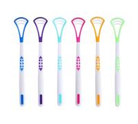 Juego de 6 limpiadores de lengua para adultos y niños, raspador de lengua sin BPA para reducir el mal aliento, cepillo de lengua para una mejor higiene bucal y aliento fresco, 6 colores para toda la